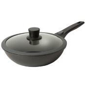 titanová pánev wok SKK série 6 s odnímatelnou ručkou 28 cm indukce
